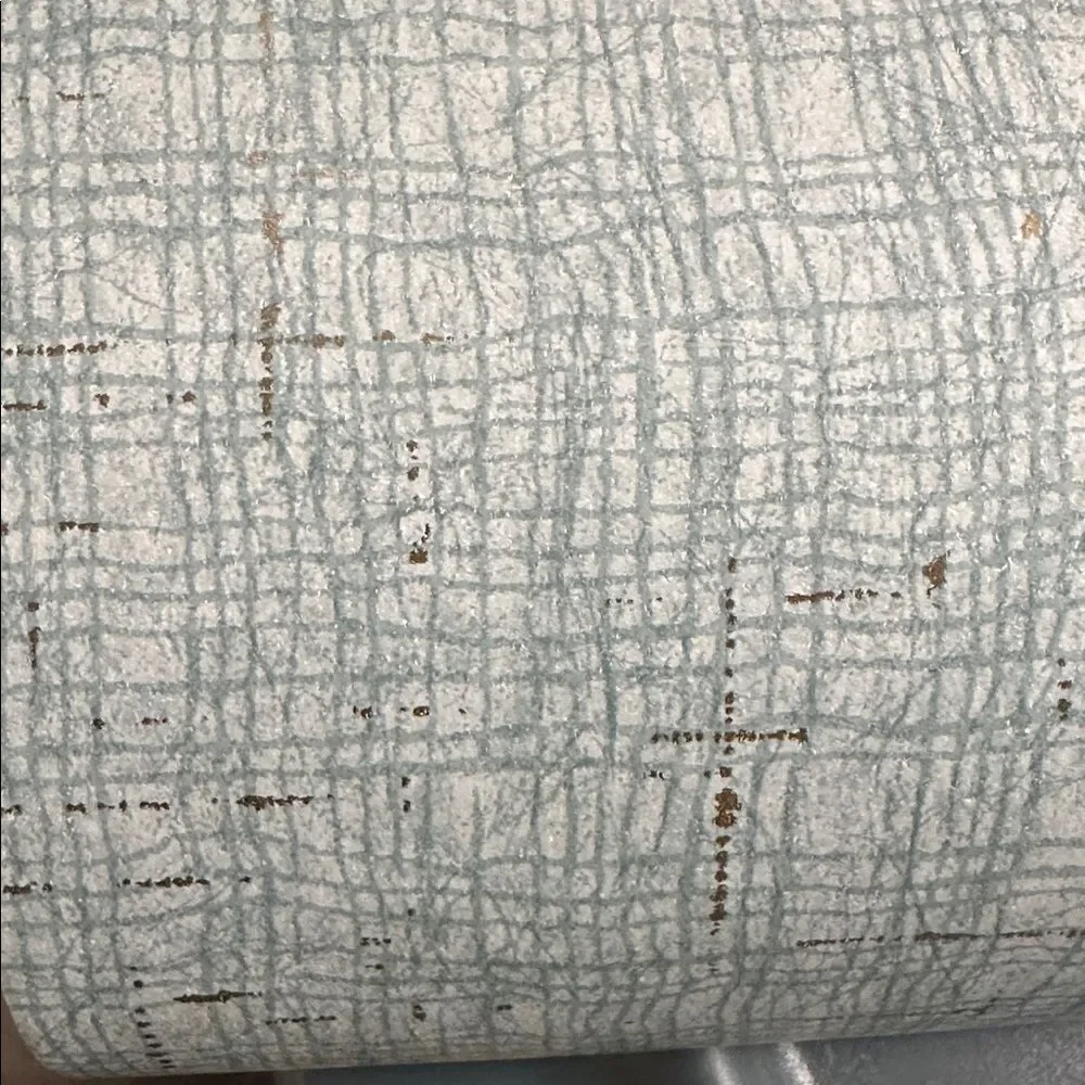 Anthropologie Blue and Gold Geometric Lines Wallpaper